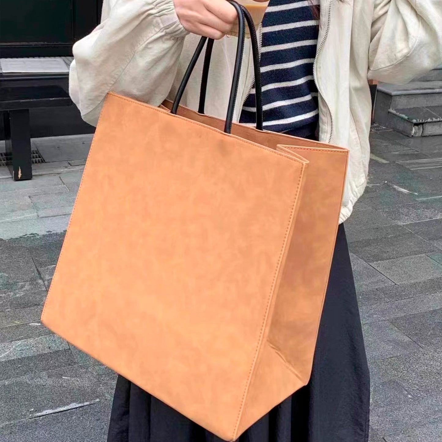 Nelipo leather shopping bags