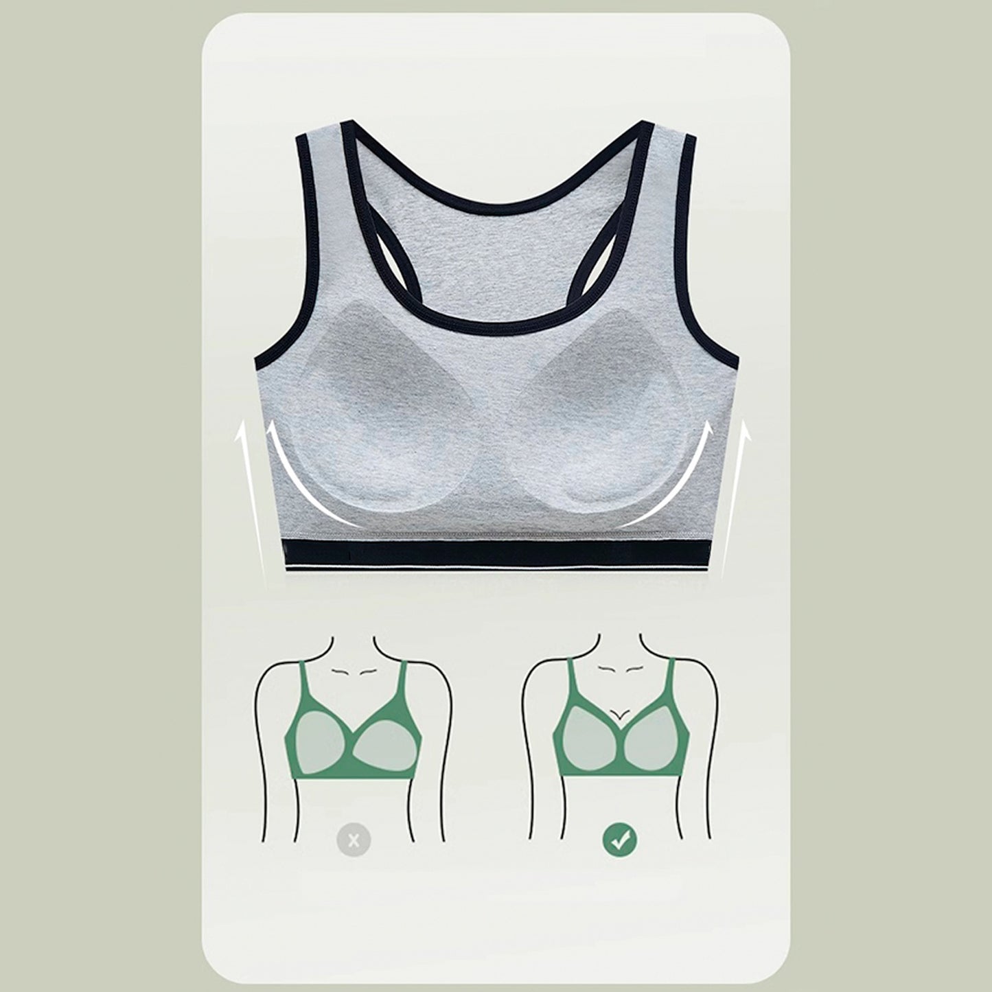 Nelipo Women's pure cotton Underwear summer hurdle sports fitness top