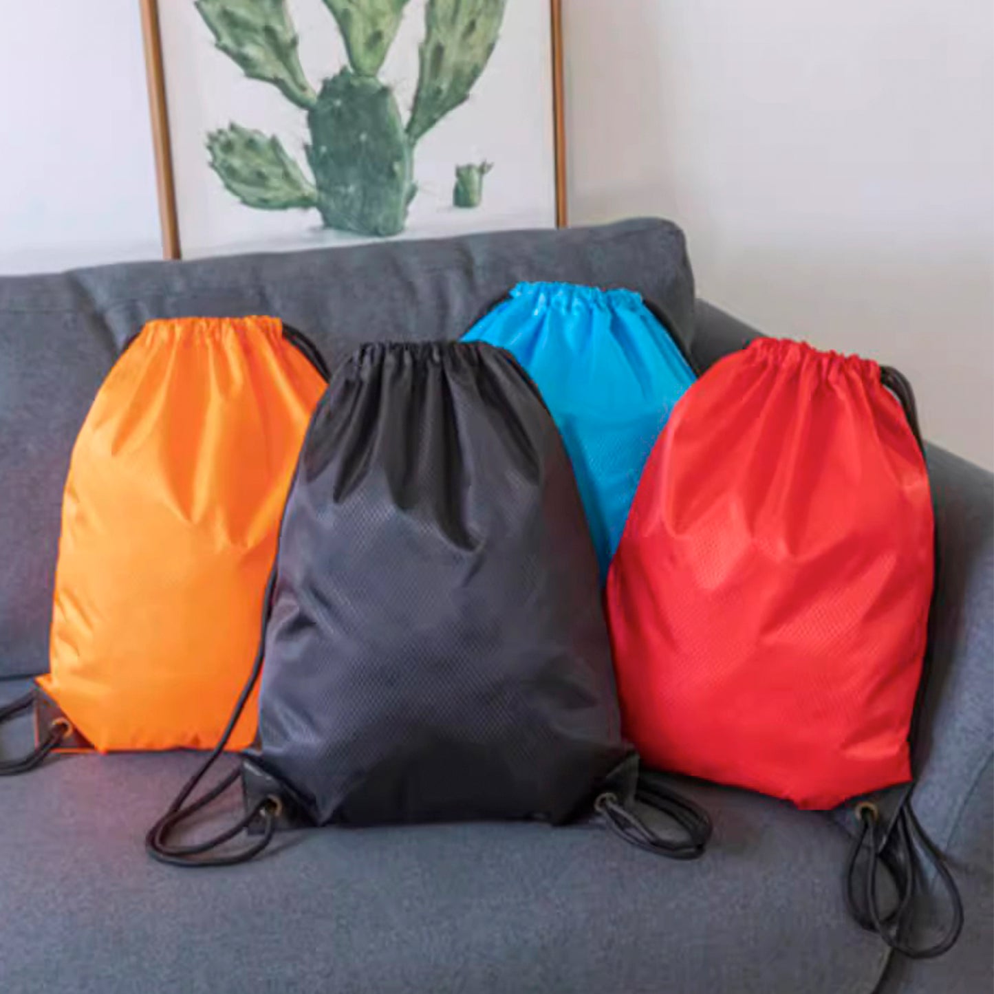 Nelipo sack packs, namely, drawstring bags used as backpacks