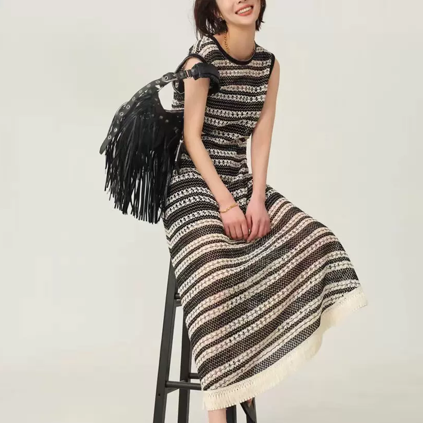 Nelipo women's Knit dresses Hollow knitted design