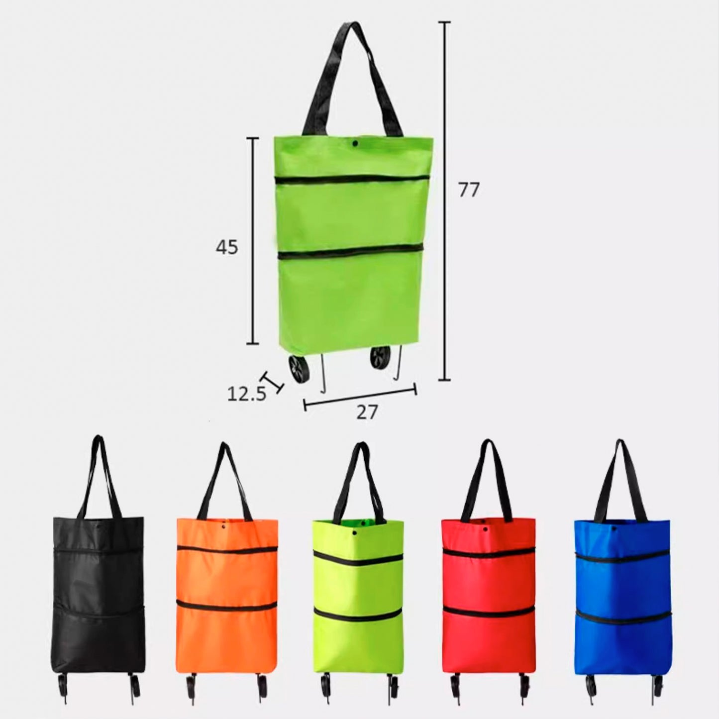 Nelipo shopping bags with wheels attached