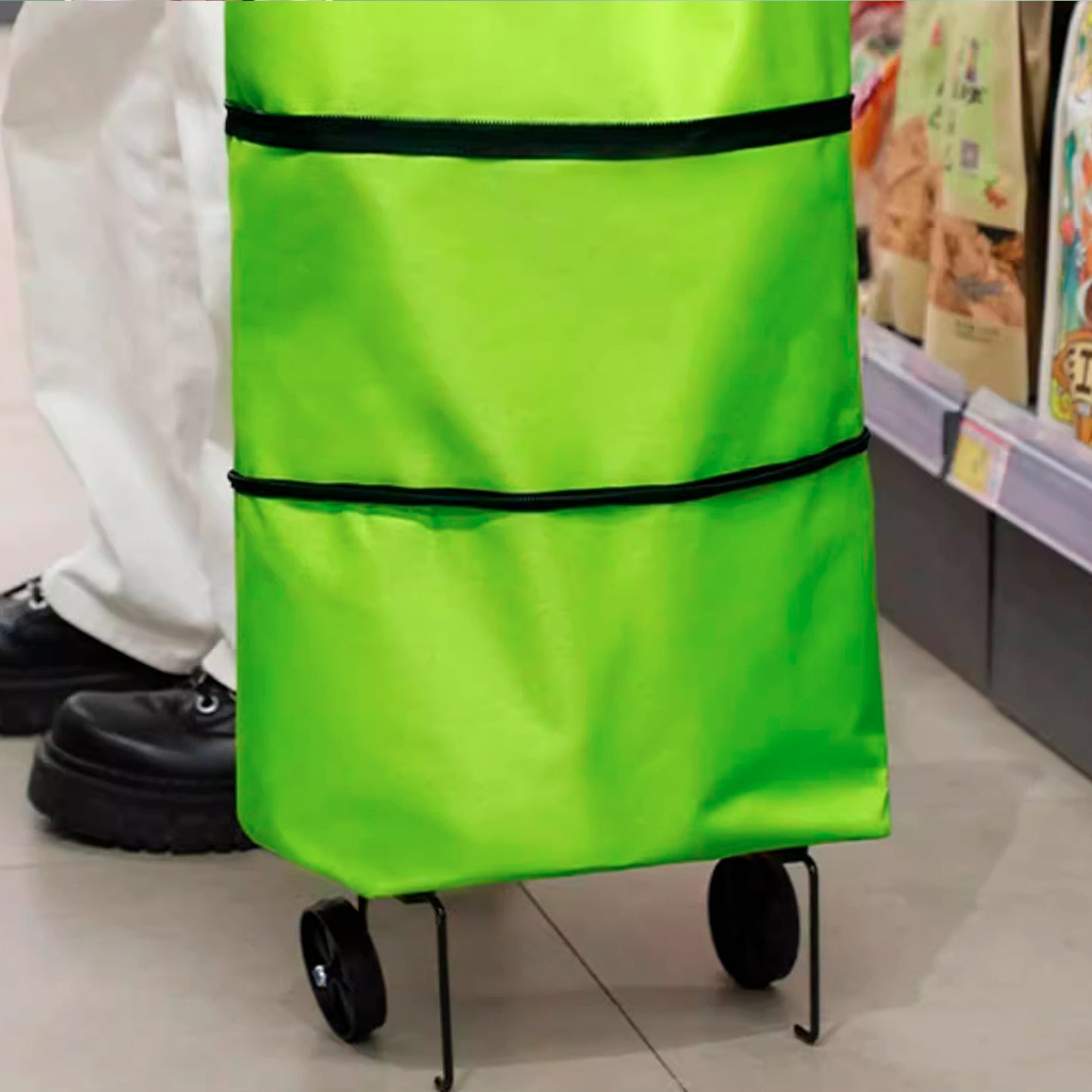 Nelipo shopping bags with wheels attached