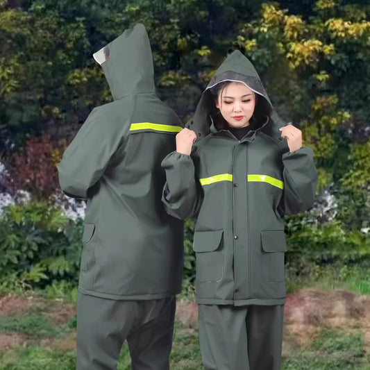 Nelipo Raincoats and rain pants set thickened full body waterproof raincoats