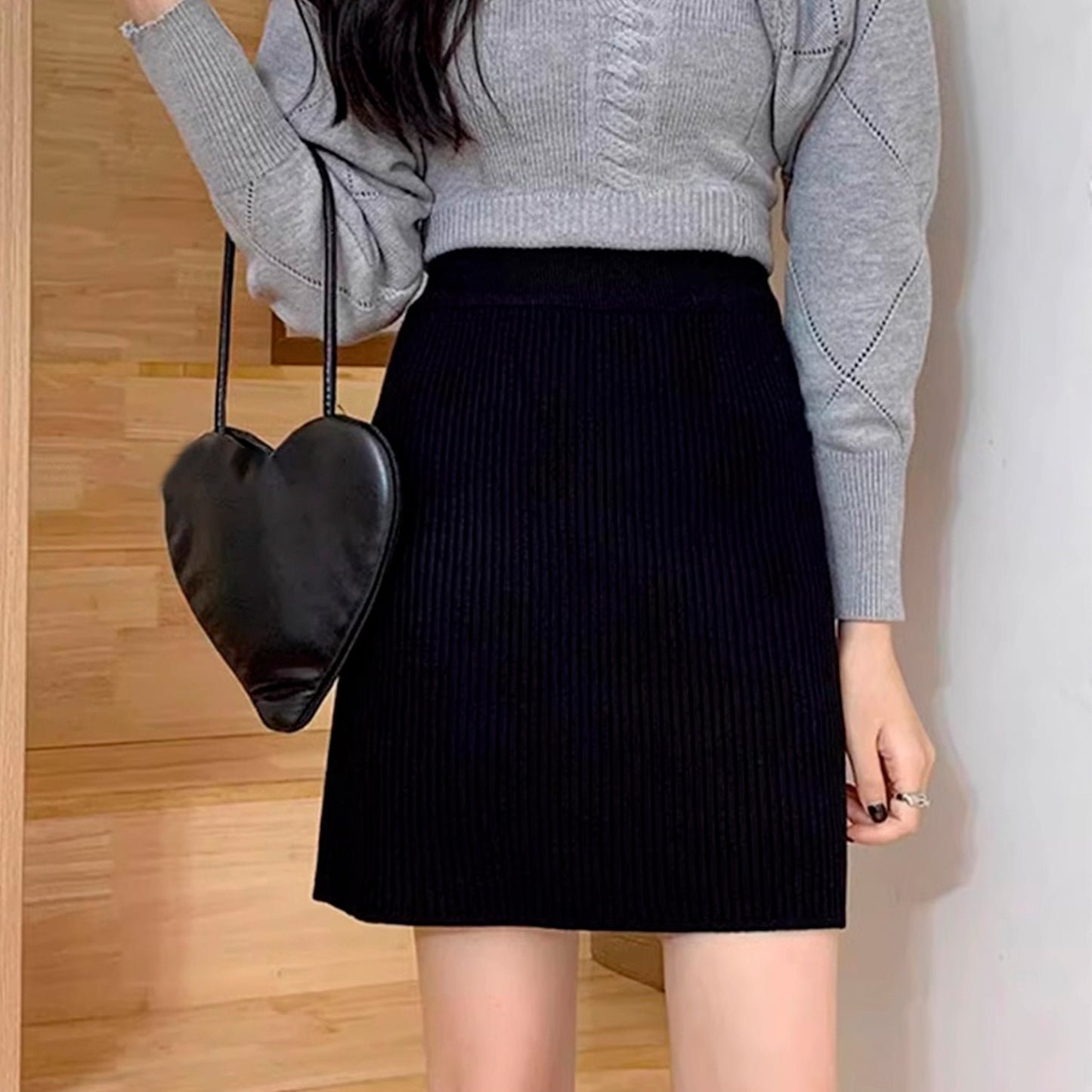 Nelipo summer new round neck knitted Skirts
