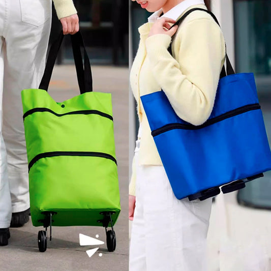Nelipo shopping bags with wheels attached